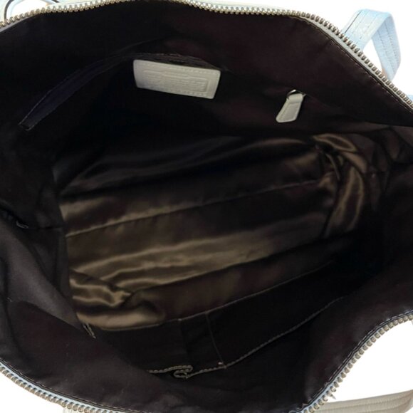 COACH Signature Laura Cream & Beige Large Shopper Tote - Picture 10 of 12